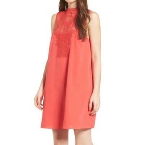 Chelsea28 | Coral Lace Yoke Shift Dress *NWT*
